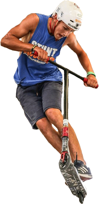 Tino Wagensohn mit Stunt Scooter - Teamrider bei Stuntscooters.de