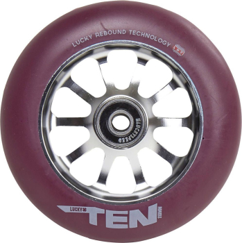 Lucky Ten 110mm Wheel - gunmetal / PU maroon