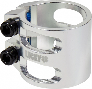 Lucky DUBL double Stunt Scooter Clamp - polished - plliert 1