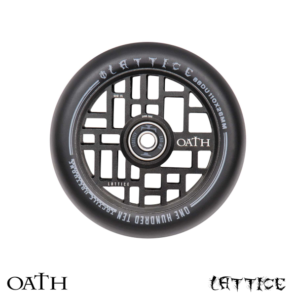 OATH Stuntscooter 110mm Wheel LATTICE - schwarz/ PU schwarz - 2 Stück 2